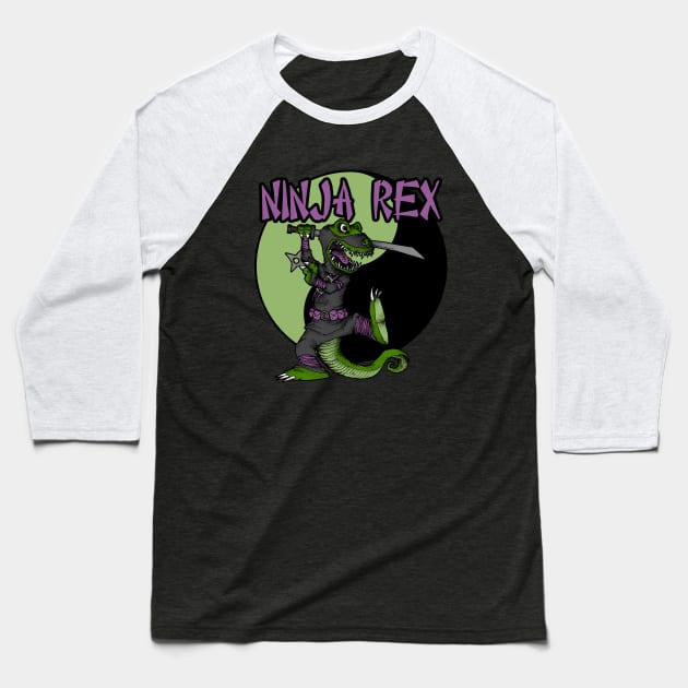 Ninja Rex Ying-Yang Baseball T-Shirt by inkninja